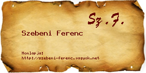 Szebeni Ferenc névjegykártya