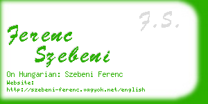 ferenc szebeni business card